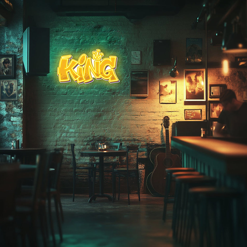 UV Printed King Neon Wall Art- LV0027