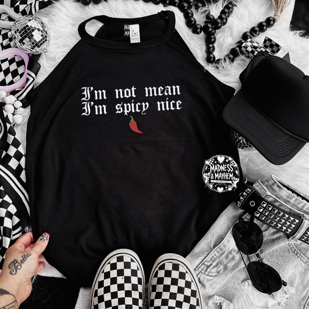 Spicy nice embroidered rockstar tank
