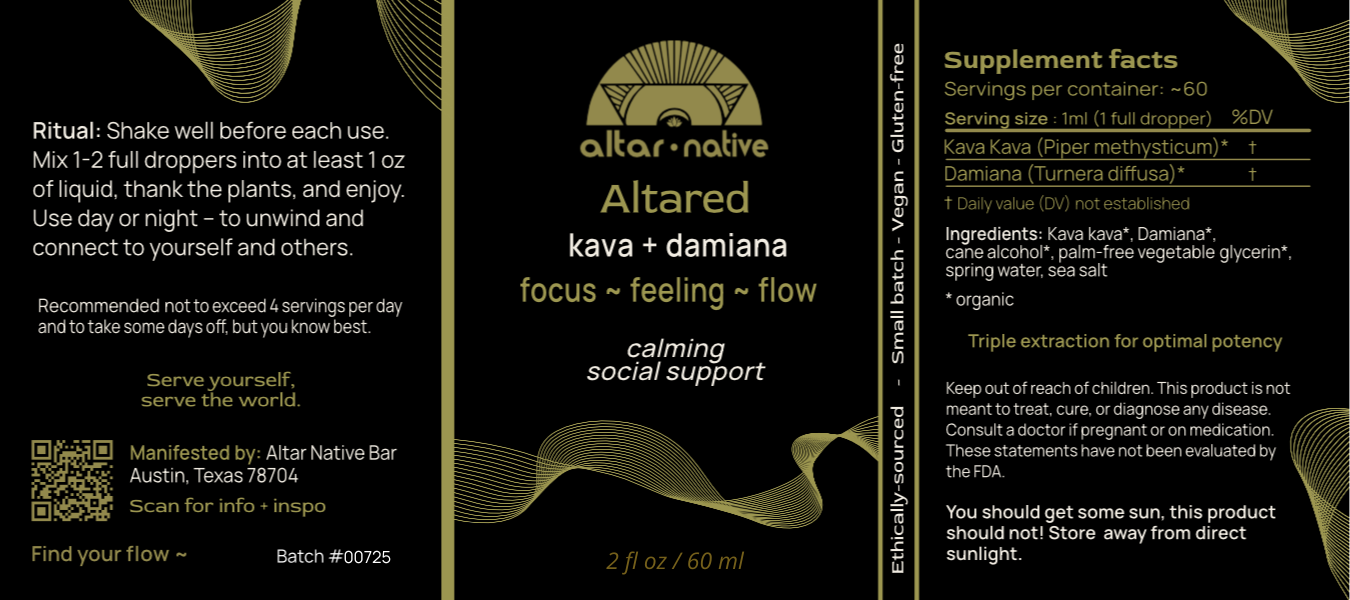 Altared ✦ Kava + Damiana Tincture