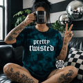 Teal pretty twisted embroidered tie dye T-shirt