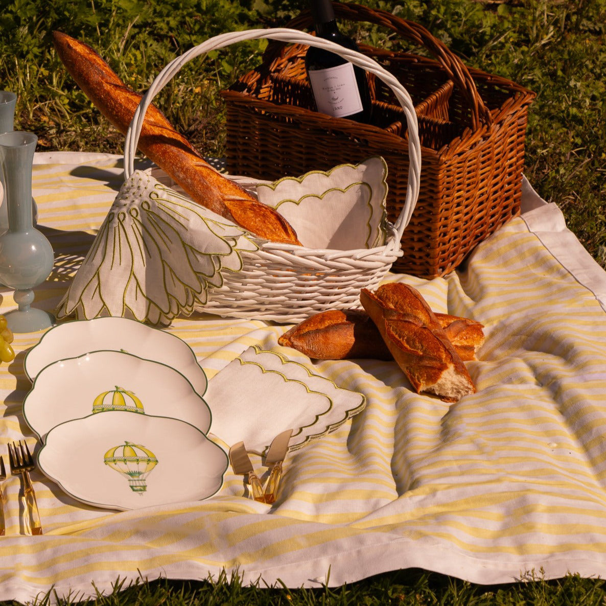 Buttercream Yellow Stripe Tablecloth