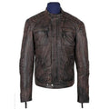 Handmade Men's Benton Distressed Moto Style Leather Jacket