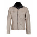 Handmade Barnes Bone White Hand Waxed Double Collar Leather Jacket