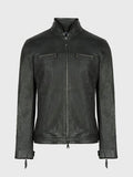 Handmade Textured Stretch Racer Leather Jacket