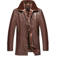 Handmade Kingston's Brown Leather Jacket With Faux Fur