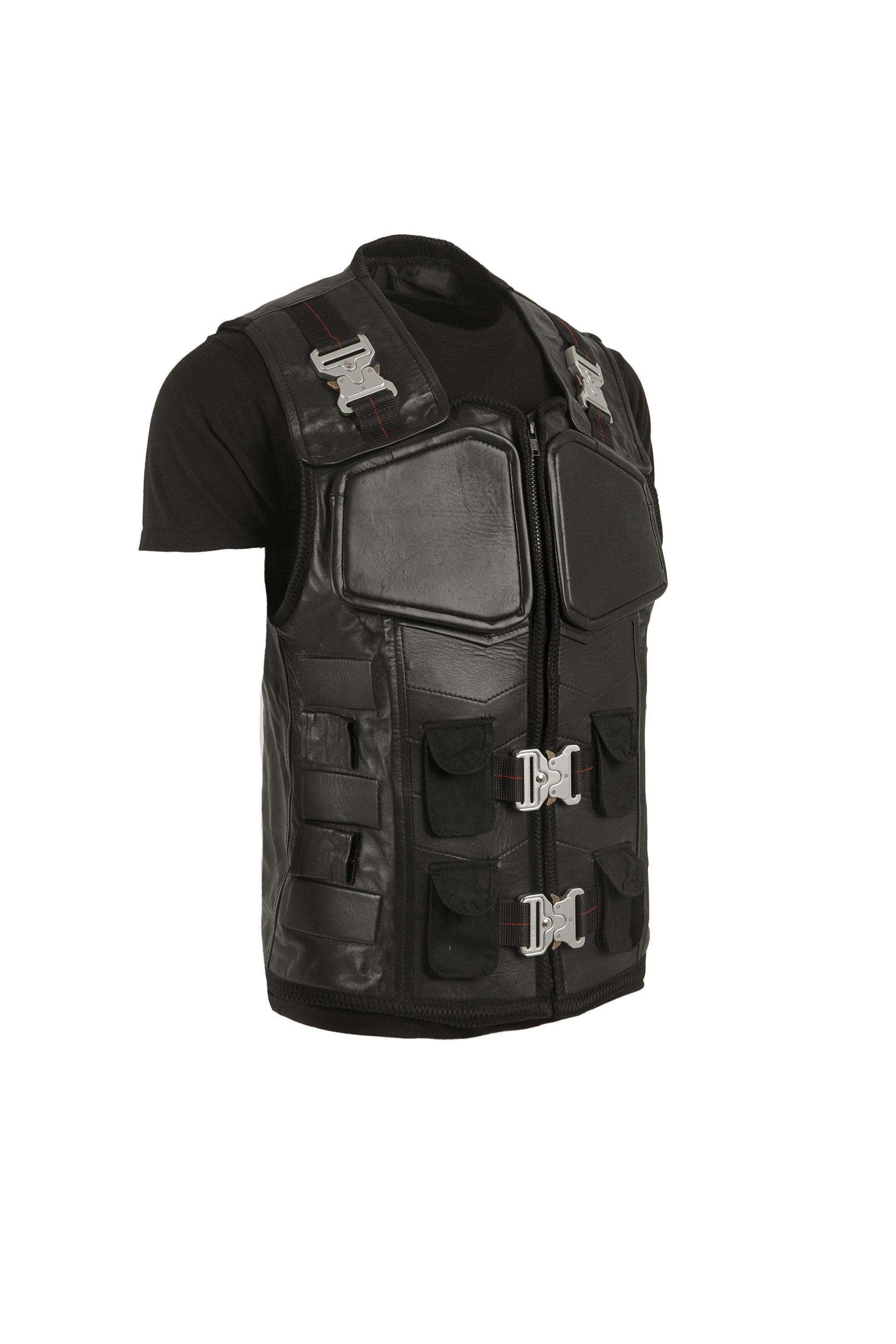 Handmade W Snipes Blade Vest Trinity Vampire Hunter Military Style Handmade Cosplay Costume Leather Vest