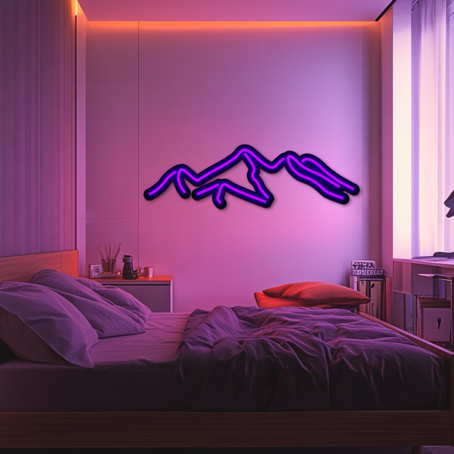 Om and Lotus Metal Neon Wall Art- LN0174