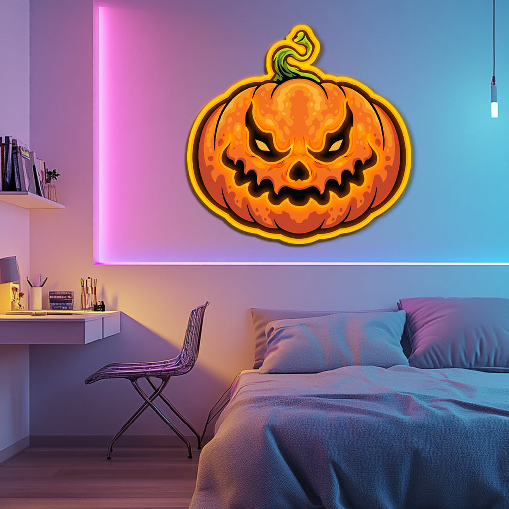 UV Printed Pumpkin Neon Wall Art- LV0106