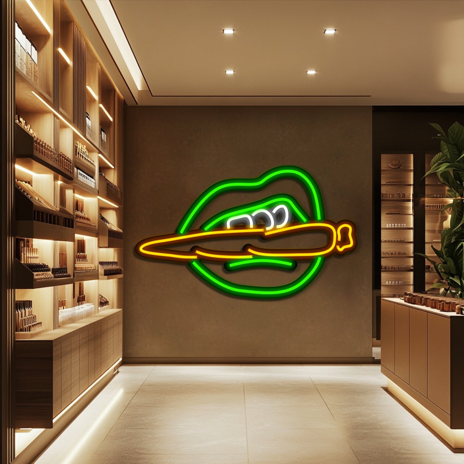 Smoke on Lips Metal Neon Wall Art- LN0161