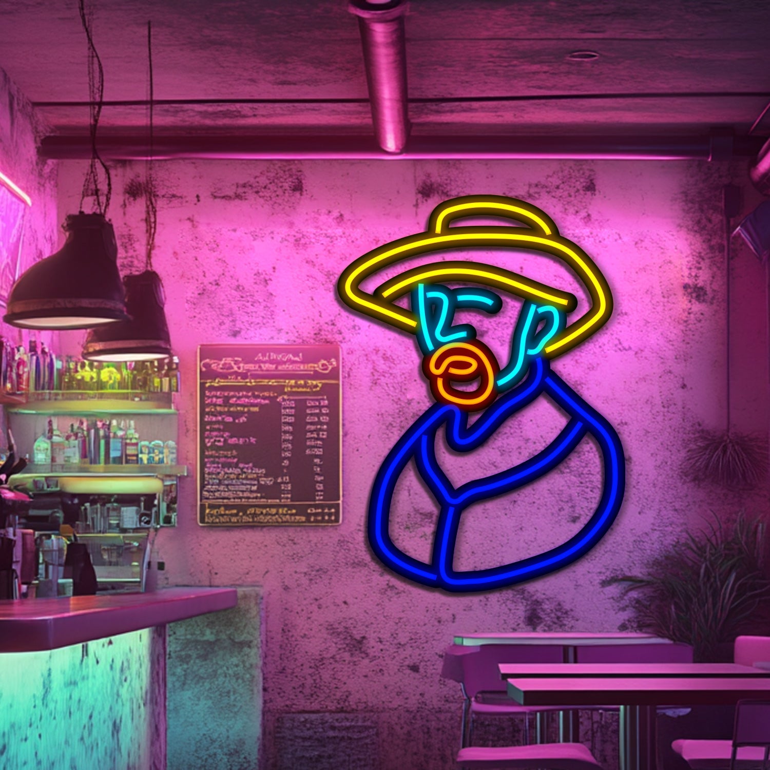 Van Gogh Metal Neon Wall Art- LN0103