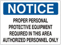Notice - Proper Personal Protective Equipment Required Beyond This Point